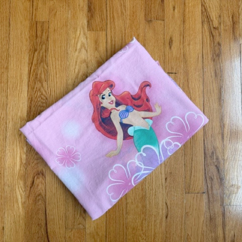 Pink Little Mermaid Twin Flat Sheet Ariel Disney
